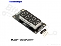 Cijferdisplay 4-digits 7-segments groen clock TM1637 - 30x14mm